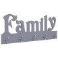 vidaXL Perchero de pared FAMILY gris 74x29,5 cm vidaXL Perchero de pared FAMILY gris 74x29,5 cm