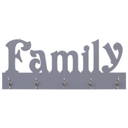 vidaXL Perchero de pared FAMILY gris 74x29,5 cm