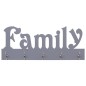 vidaXL Perchero de pared FAMILY gris 74x29,5 cm vidaXL Perchero de pared FAMILY gris 74x29,5 cm