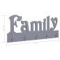 vidaXL Perchero de pared FAMILY gris 74x29,5 cm vidaXL Perchero de pared FAMILY gris 74x29,5 cm