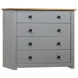 vidaXL Armario auxiliar madera de pino Panamá Range gris 80x40x73 cm