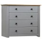 vidaXL Armario auxiliar madera de pino Panamá Range gris 80x40x73 cm