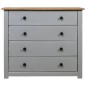 vidaXL Armario auxiliar madera de pino Panamá Range gris 80x40x73 cm
