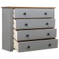 vidaXL Armario auxiliar madera de pino Panamá Range gris 80x40x73 cm
