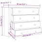vidaXL Armario auxiliar madera de pino Panamá Range gris 80x40x73 cm