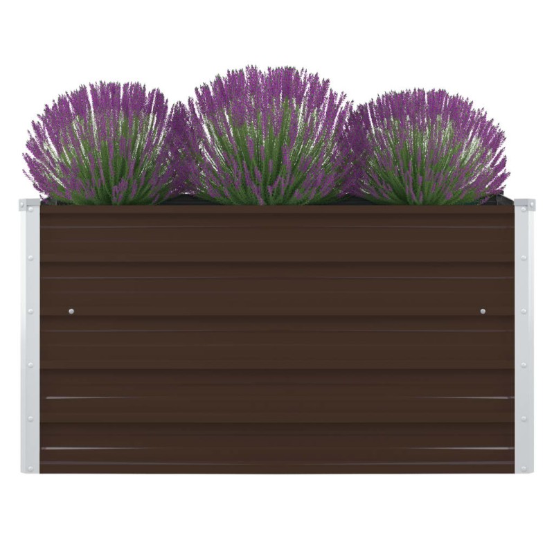 vidaXL Jardinera elevada de acero galvanizado marrón 100x100x45 cm vidaXL Jardinera elevada de acero galvanizado marrón 100x100x45 cm
