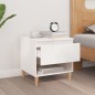 vidaXL Mesita de noche madera contrachapada blanco brillo 50x46x50 cm