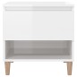 vidaXL Mesita de noche madera contrachapada blanco brillo 50x46x50 cm