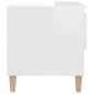 vidaXL Mesita de noche madera contrachapada blanco brillo 50x46x50 cm