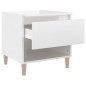 vidaXL Mesita de noche madera contrachapada blanco brillo 50x46x50 cm