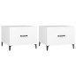 vidaXL Mesa de centro con patas de metal 2 unidades blanco 50x50x40 cm vidaXL Mesa de centro con patas de metal 2 unidades blanco 50x50x40 cm