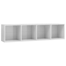 vidaXL Estantería/mueble de TV blanco brillo 143x30x36 cm