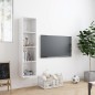vidaXL Estantería/mueble de TV blanco brillo 143x30x36 cm vidaXL Estantería/mueble de TV blanco brillo 143x30x36 cm