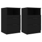 vidaXL Mesitas de noche 2 uds madera contrachapada color negro vidaXL Mesitas de noche 2 uds madera contrachapada color negro
