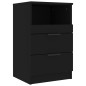 vidaXL Mesitas de noche 2 uds madera contrachapada color negro vidaXL Mesitas de noche 2 uds madera contrachapada color negro