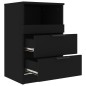 vidaXL Mesitas de noche 2 uds madera contrachapada color negro vidaXL Mesitas de noche 2 uds madera contrachapada color negro