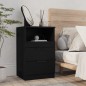 vidaXL Mesitas de noche 2 uds madera contrachapada color negro vidaXL Mesitas de noche 2 uds madera contrachapada color negro