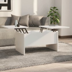 vidaXL Mesa de centro madera contrachapada blanco 80x50x42,5 cm