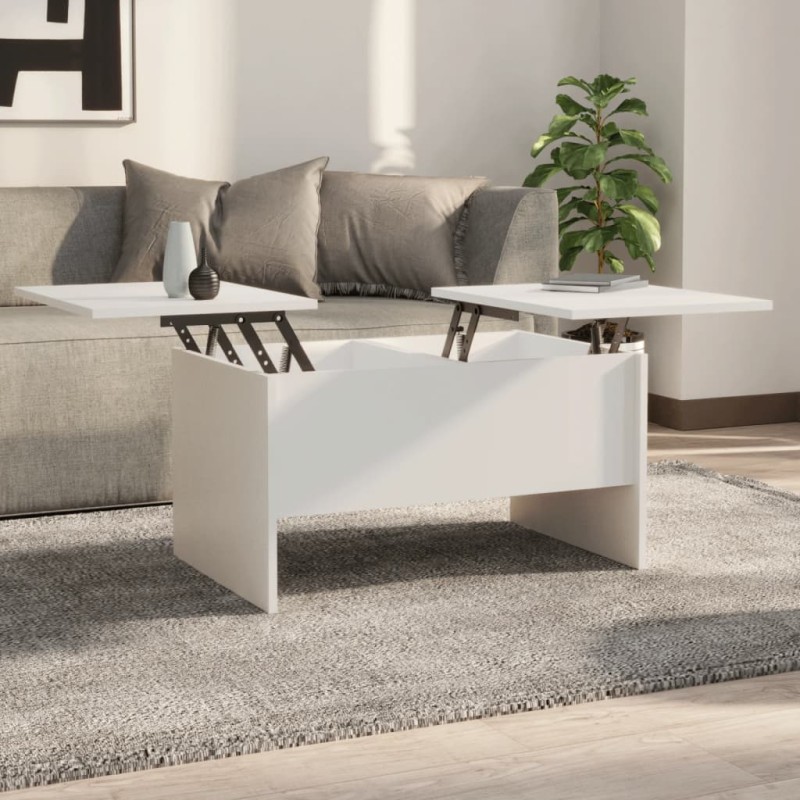 vidaXL Mesa de centro madera contrachapada blanco 80x50x42,5 cm vidaXL Mesa de centro madera contrachapada blanco 80x50x42,5 cm