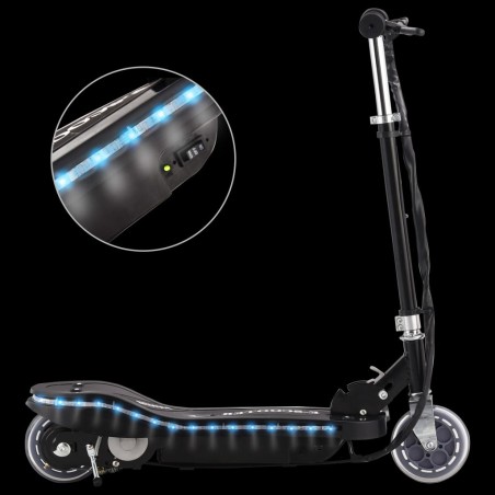 vidaXL Patinete eléctrico con LED negro 120 W