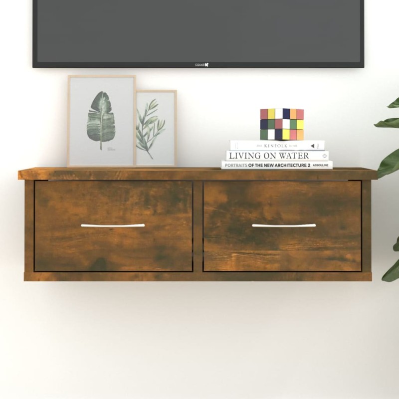 vidaXL Armario de pared contrachapado roble ahumado 60x26x18,5 cm vidaXL Armario de pared contrachapado roble ahumado 60x26x18,5 cm