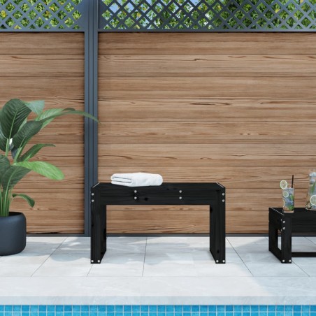vidaXL Banco de jardín madera maciza de pino negro 80x38x45 cm