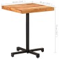 vidaXL Mesa de bistró cuadrada madera de mango maciza 60x60x75 cm