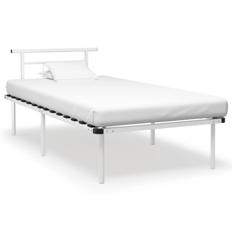 vidaXL Estructura de cama de metal blanco 100x200 cm