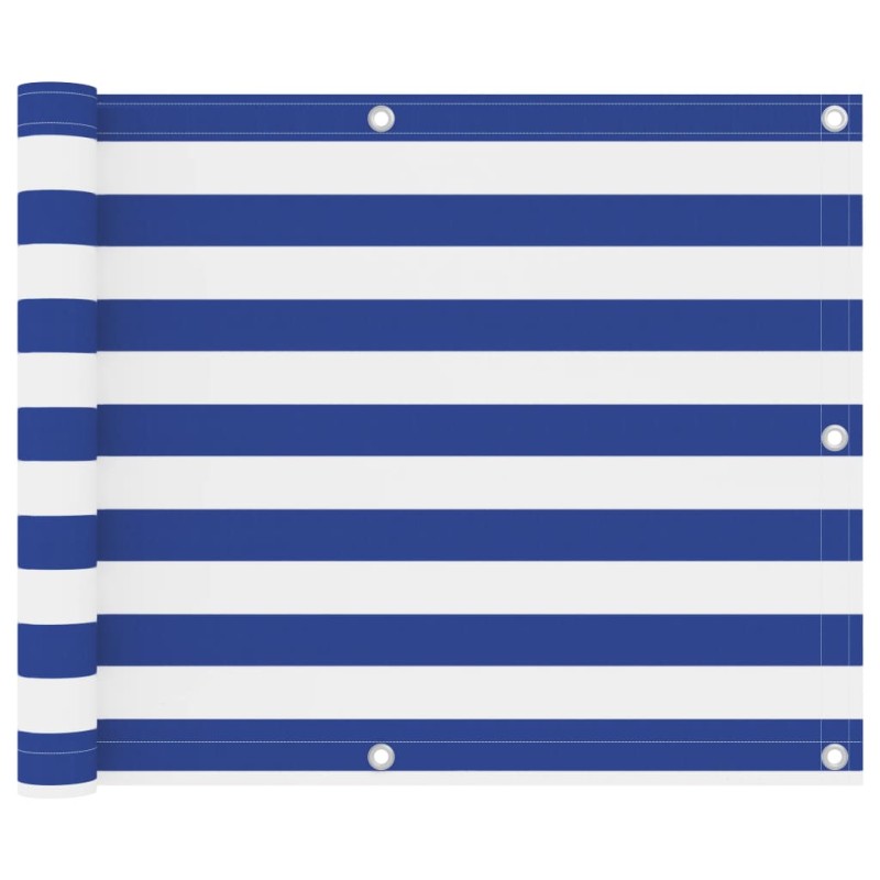 vidaXL Toldo para balcón tela oxford blanco y azul 75x400 cm vidaXL Toldo para balcón tela oxford blanco y azul 75x400 cm