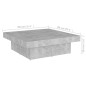 vidaXL Mesa de centro madera contrachapada gris hormigón 80x50x40 cm vidaXL Mesa de centro madera contrachapada gris hormigón 80x50x40 cm