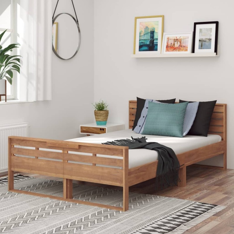 vidaXL Estructura de cama de madera maciza de teca 120x200 cm vidaXL Estructura de cama de madera maciza de teca 120x200 cm