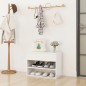 vidaXL Banco zapatero madera contrachapada blanco brillante 60x30x45cm vidaXL Banco zapatero madera contrachapada blanco brillante 60x30x45cm