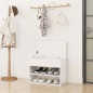 vidaXL Banco zapatero madera contrachapada blanco brillante 60x30x45cm vidaXL Banco zapatero madera contrachapada blanco brillante 60x30x45cm