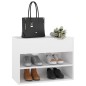 vidaXL Banco zapatero madera contrachapada blanco brillante 60x30x45cm vidaXL Banco zapatero madera contrachapada blanco brillante 60x30x45cm