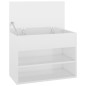 vidaXL Banco zapatero madera contrachapada blanco brillante 60x30x45cm vidaXL Banco zapatero madera contrachapada blanco brillante 60x30x45cm