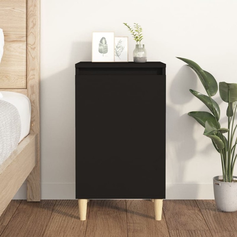 vidaXL Mesita de noche madera contrachapada negro 40x35x70 cm vidaXL Mesita de noche madera contrachapada negro 40x35x70 cm