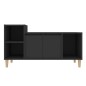 vidaXL Mueble para TV madera contrachapada negro 100x35x55 cm vidaXL Mueble para TV madera contrachapada negro 100x35x55 cm