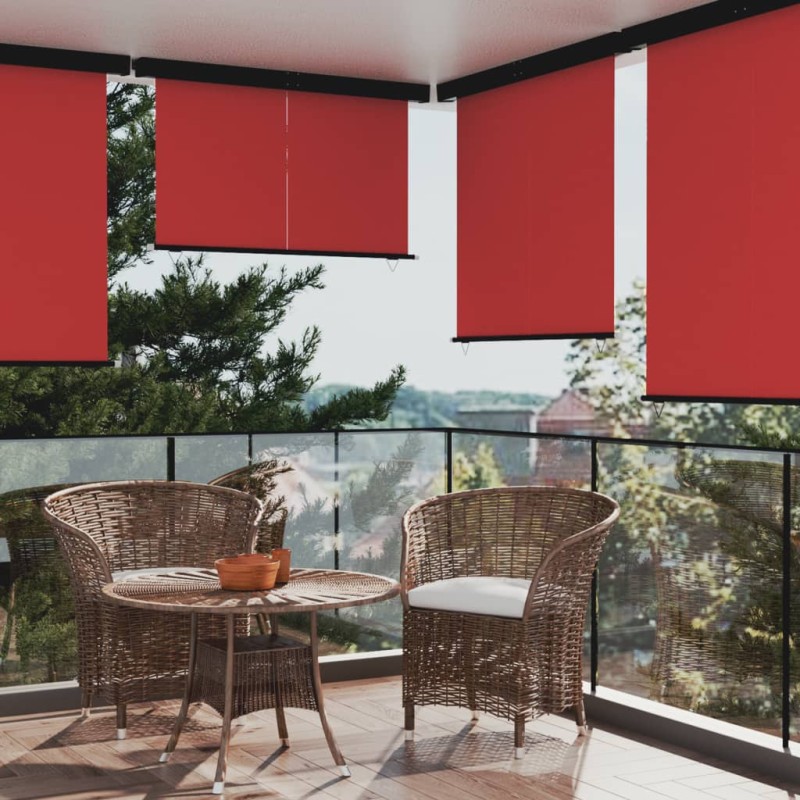 vidaXL Toldo lateral de balcón rojo 175x250 cm vidaXL Toldo lateral de balcón rojo 175x250 cm