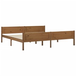 vidaXL Estructura de cama madera maciza pino marrón miel 200x200 cm