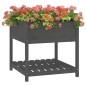 vidaXL Jardinera con estante madera maciza pino gris 82,5x82,5x81 cm vidaXL Jardinera con estante madera maciza pino gris 82,5x82,5x81 cm
