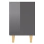 vidaXL Mesitas de noche 2 uds patas de madera gris brillo 40x30x50 cm vidaXL Mesitas de noche 2 uds patas de madera gris brillo 40x30x50 cm