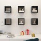 vidaXL Estantes cubo de pared 6 unidades gris 22x15x22 cm vidaXL Estantes cubo de pared 6 unidades gris 22x15x22 cm