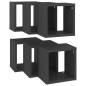 vidaXL Estantes cubo de pared 6 unidades gris 22x15x22 cm vidaXL Estantes cubo de pared 6 unidades gris 22x15x22 cm