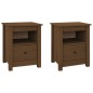 vidaXL Mesitas de noche 2 uds madera de pino marrón miel 40x35x49 cm vidaXL Mesitas de noche 2 uds madera de pino marrón miel 40x35x49 cm