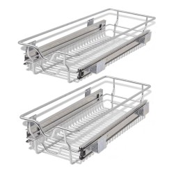 vidaXL Bandejas de alambre extraíbles 2 unidades plateado 300 mm