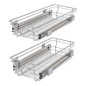 vidaXL Bandejas de alambre extraíbles 2 unidades plateado 300 mm
