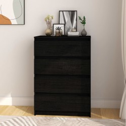 vidaXL Armario auxiliar madera maciza de pino negro 60x36x84 cm