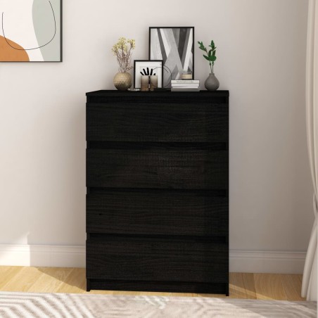 vidaXL Armario auxiliar madera maciza de pino negro 60x36x84 cm