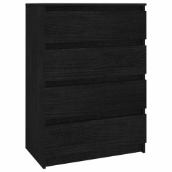 vidaXL Armario auxiliar madera maciza de pino negro 60x36x84 cm