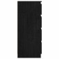 vidaXL Armario auxiliar madera maciza de pino negro 60x36x84 cm